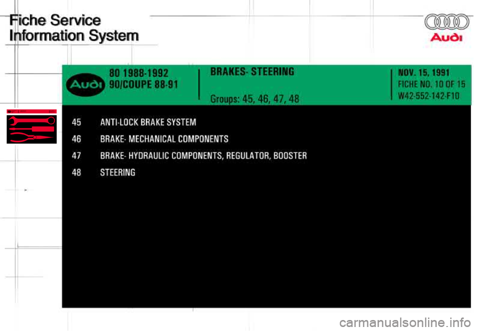 AUDI 80 90 COUPE 1988  Service Repair Manual 
