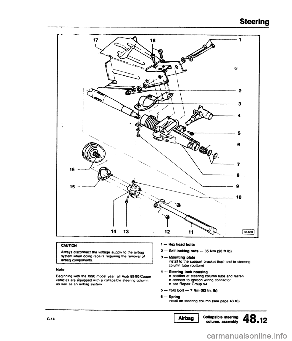 AUDI 80 90 COUPE 1988  Service Repair Manual 