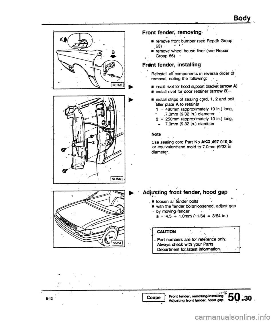 AUDI 80 90 COUPE 1988  Service Repair Manual 