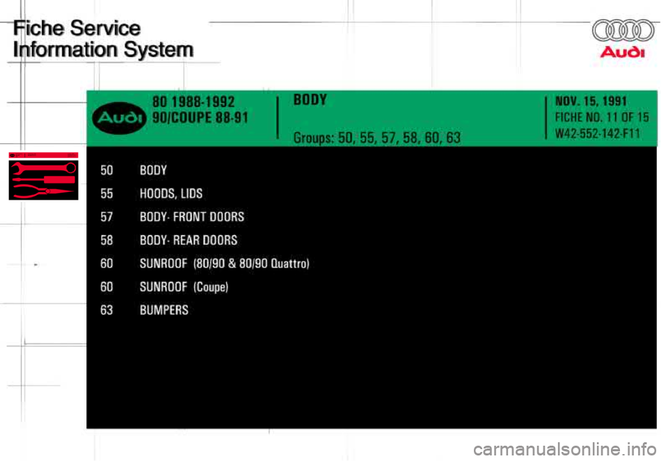 AUDI 80 90 COUPE 1988  Service Repair Manual 