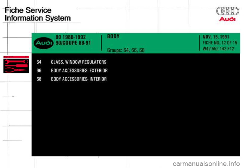AUDI 80 90 COUPE 1988  Service Repair Manual 