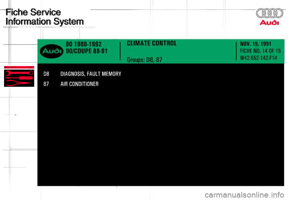 AUDI 80 90 COUPE 1988  Service Repair Manual 
