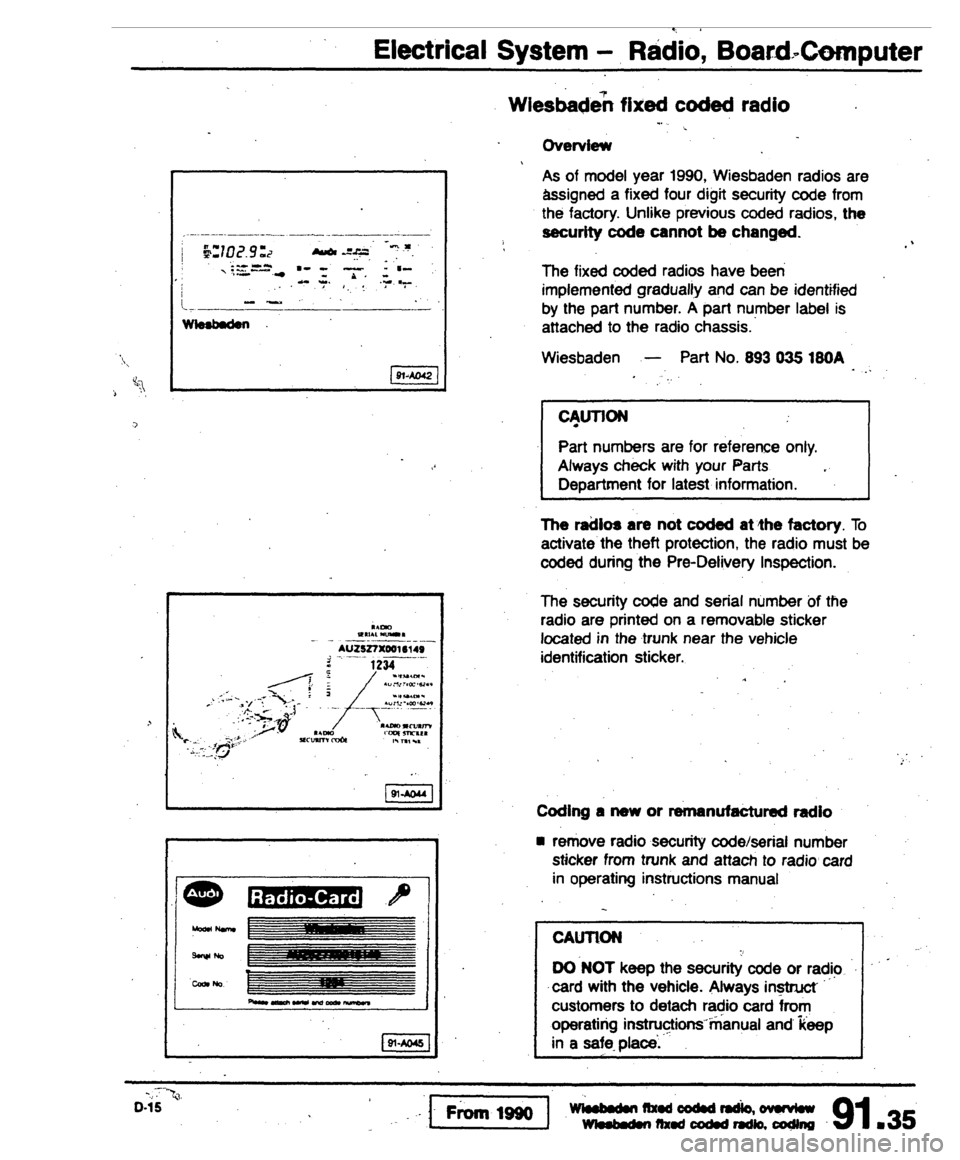 AUDI 80 90 COUPE 1988  Service Repair Manual 