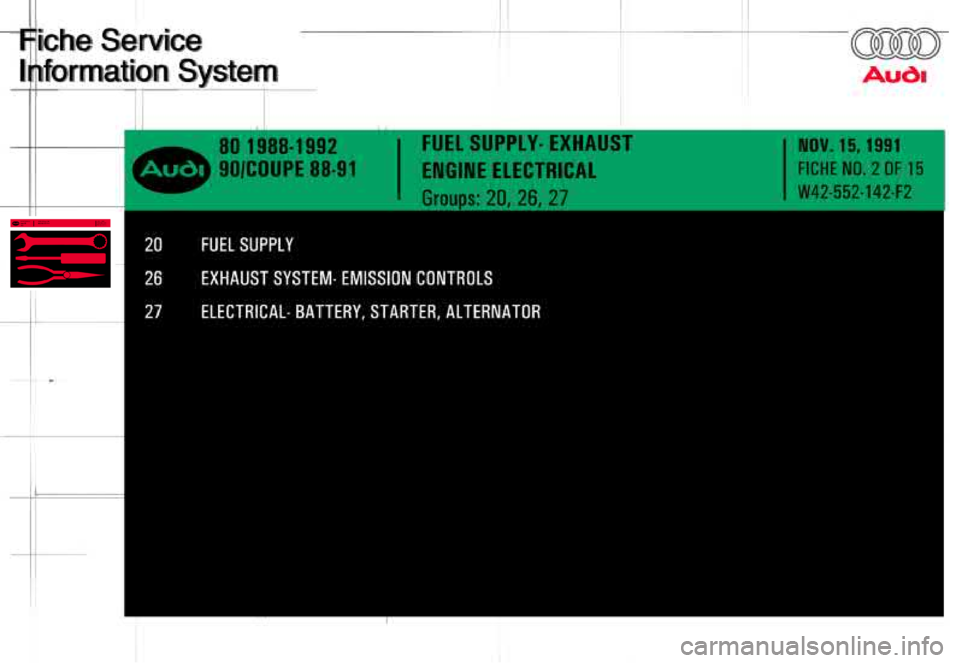 AUDI 80 90 COUPE 1988  Service Repair Manual 