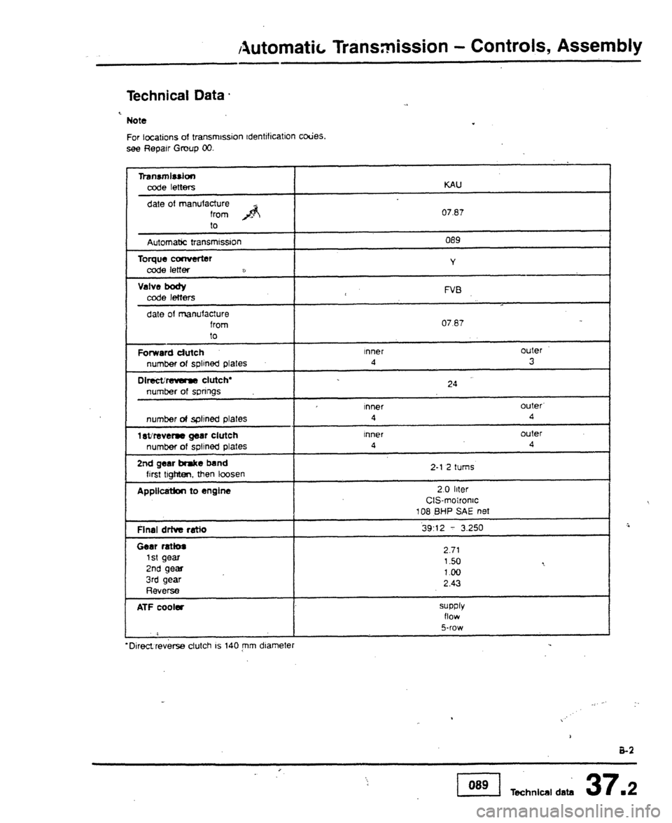 AUDI 80 90 COUPE 1988  Service Repair Manual 