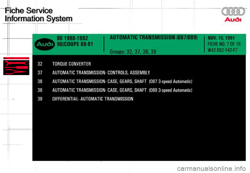 AUDI 80 90 COUPE 1988  Service Repair Manual 
