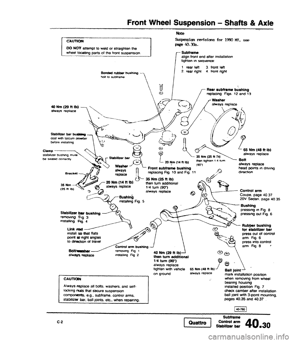 AUDI 80 90 COUPE 1988  Service Repair Manual 