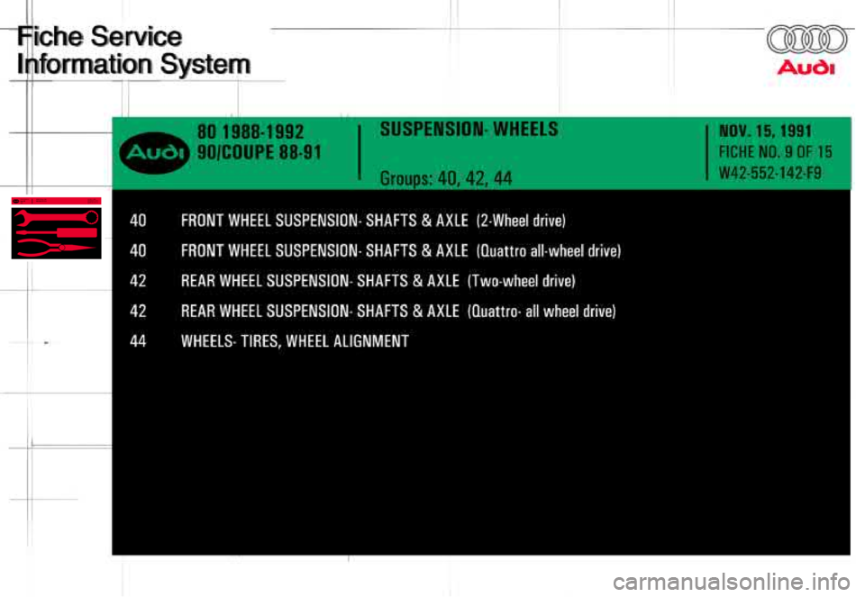 AUDI 80 90 COUPE 1988  Service Repair Manual 