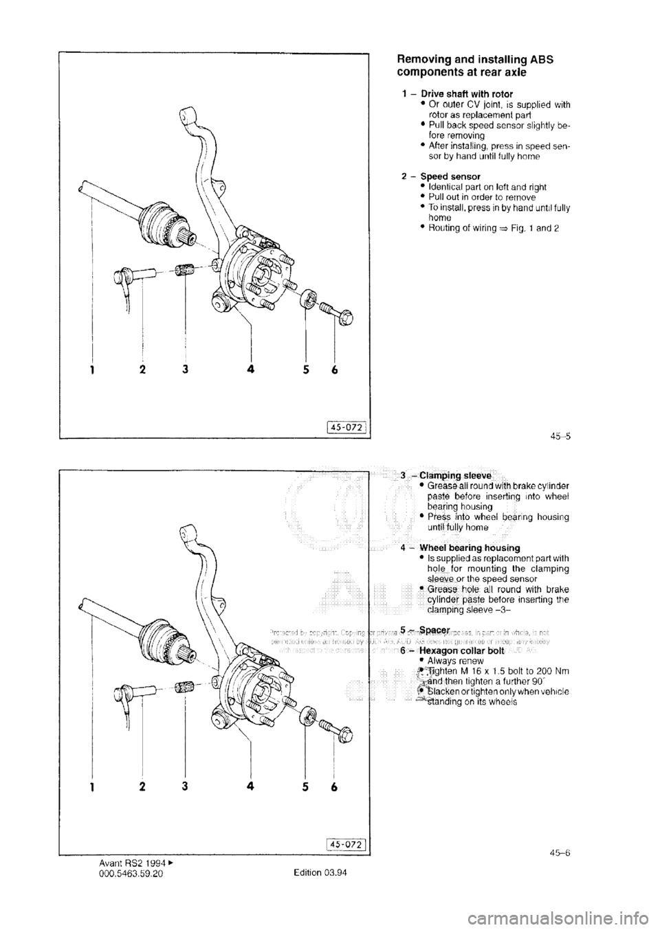 AUDI RS2 1994  Workshop Manual 