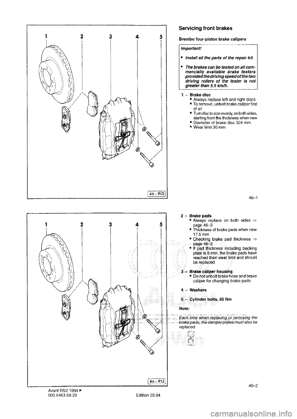 AUDI RS2 1994  Workshop Manual 