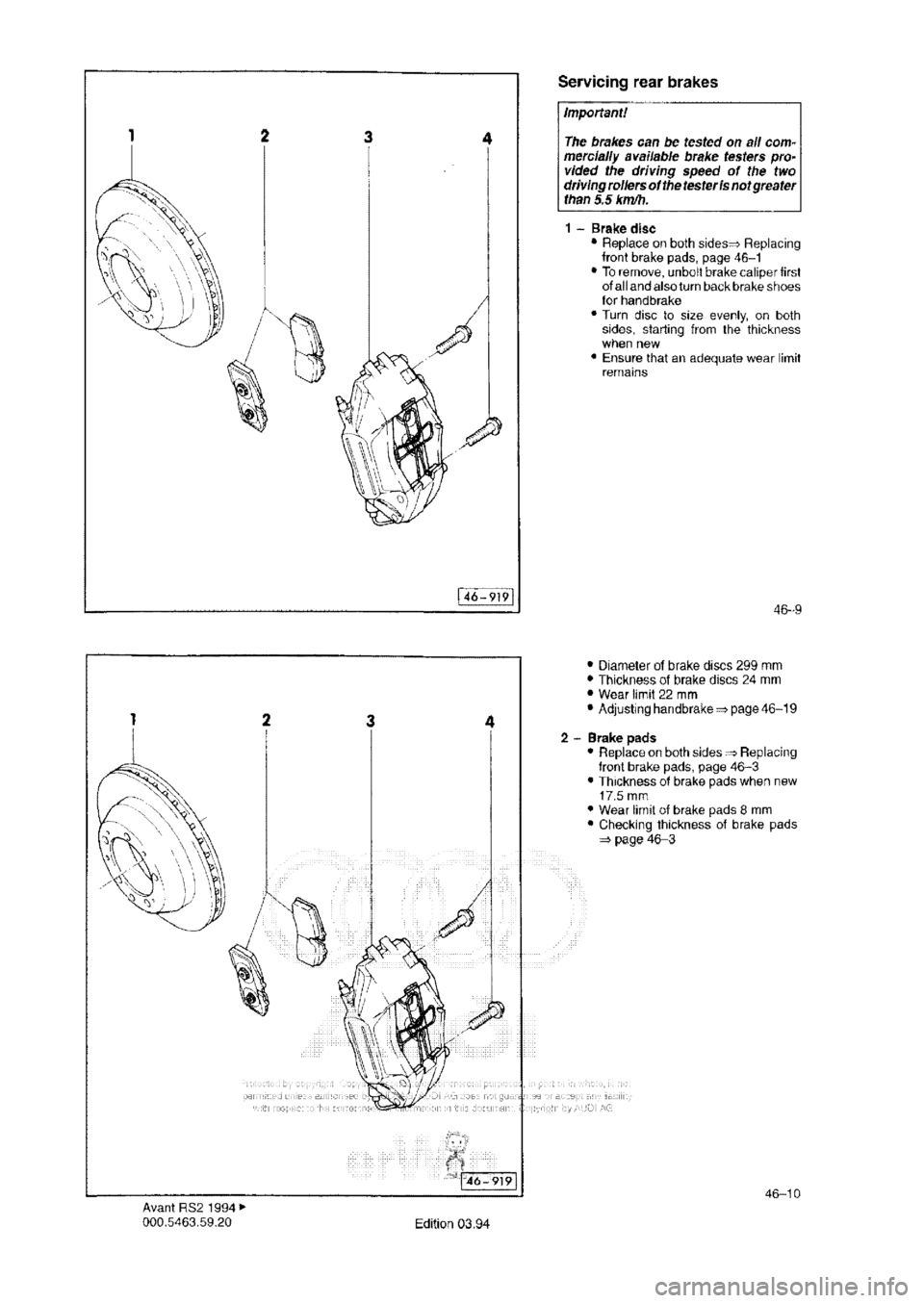 AUDI RS2 1994  Workshop Manual 