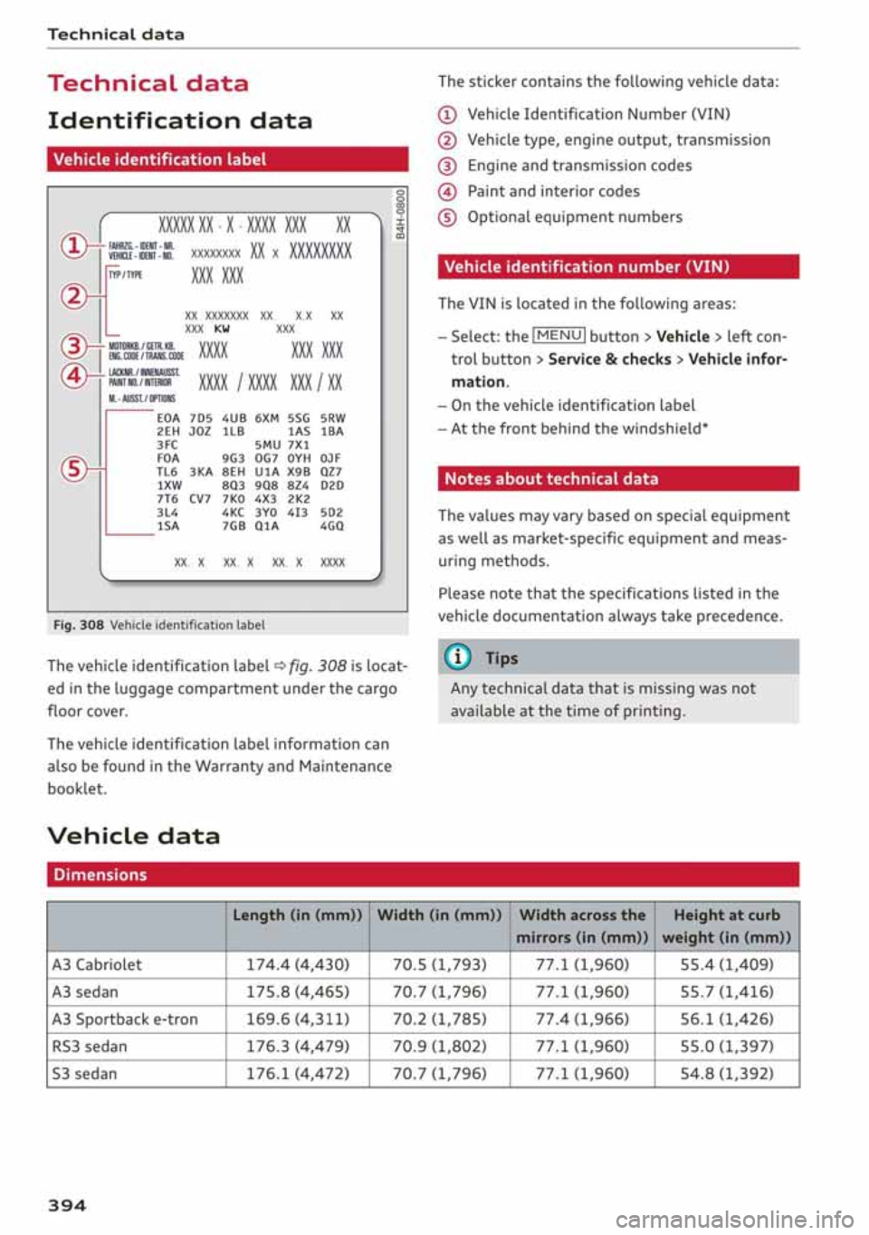 AUDI A3 SEDAN 2019  Owners Manual 