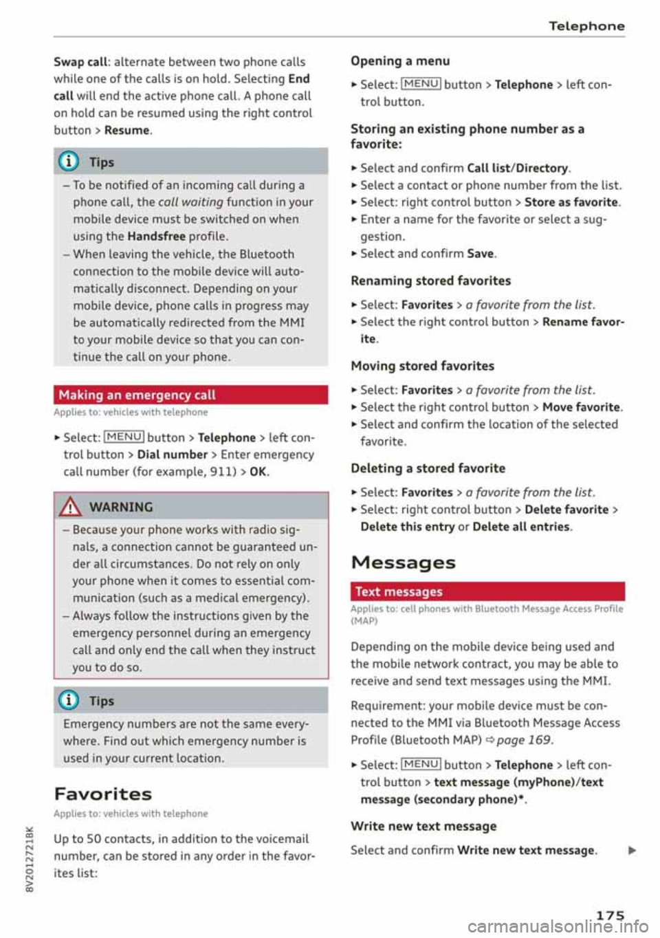 AUDI A3 SEDAN 2020  Owners Manual 