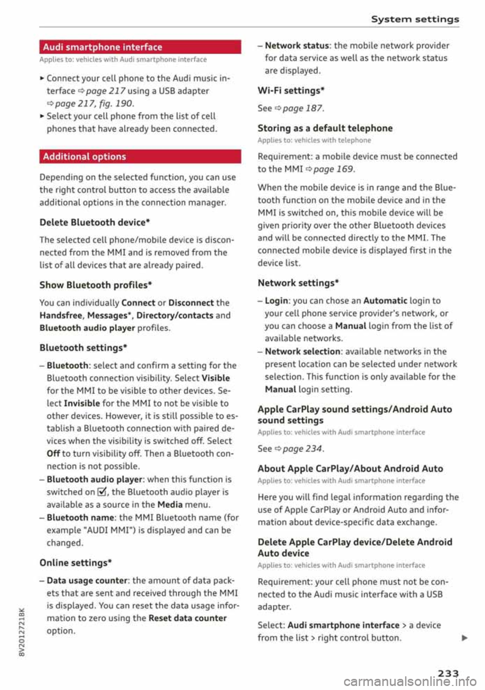 AUDI A3 SEDAN 2020  Owners Manual 