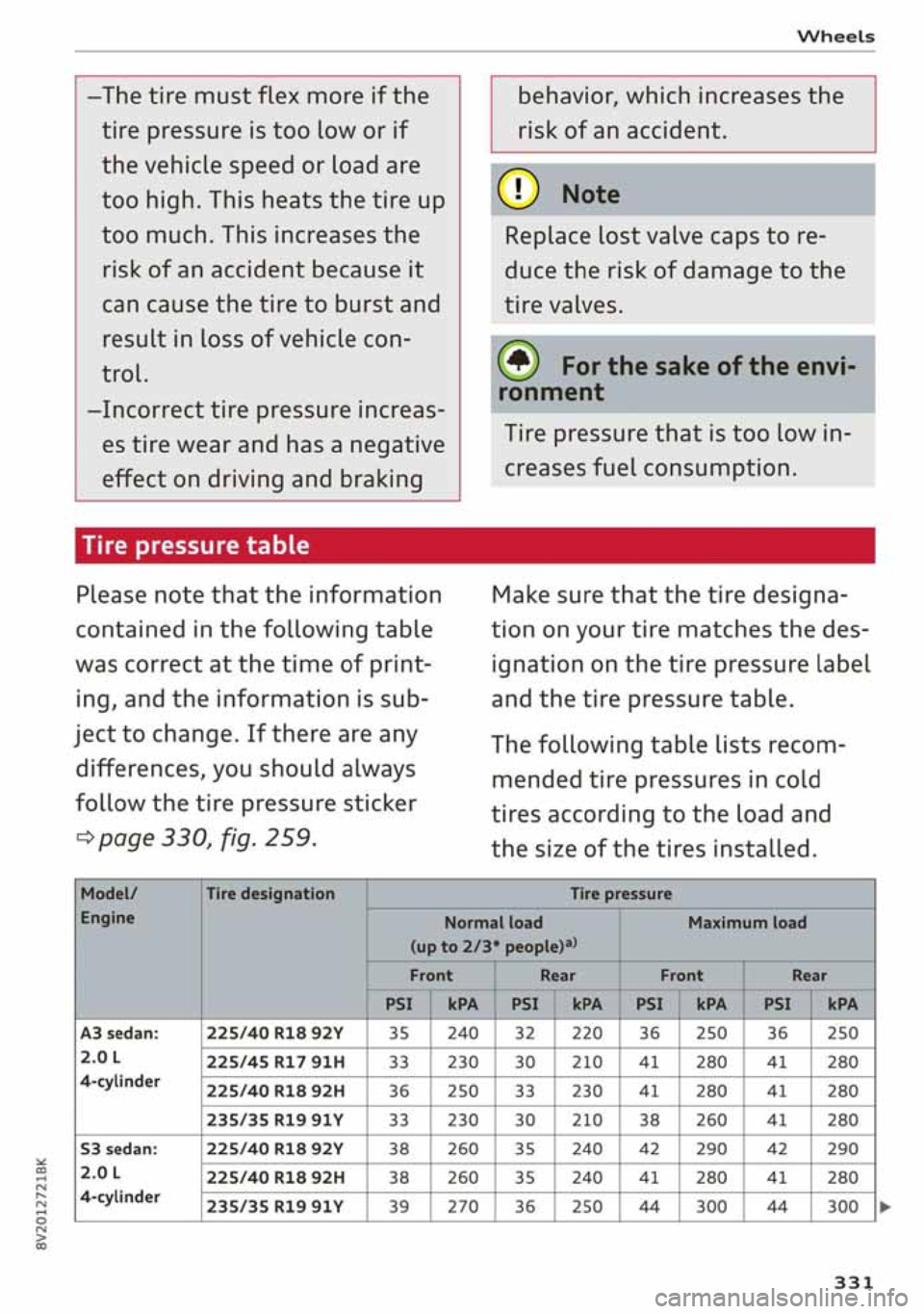 AUDI A3 SEDAN 2020  Owners Manual 