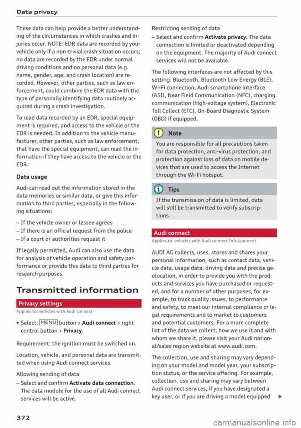 AUDI A3 SEDAN 2020  Owners Manual 
