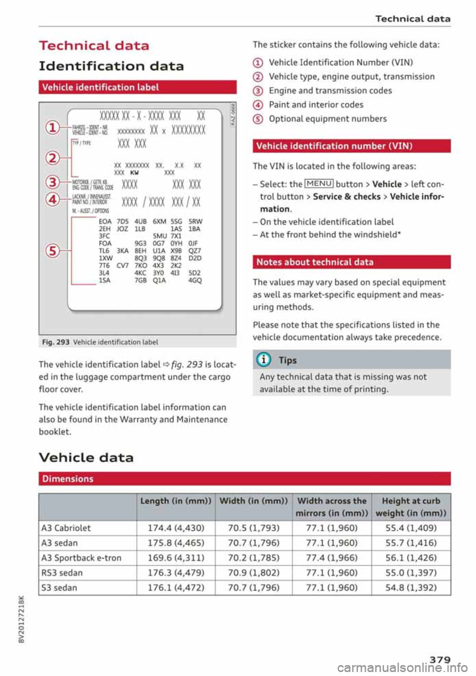 AUDI A3 SEDAN 2020  Owners Manual 
