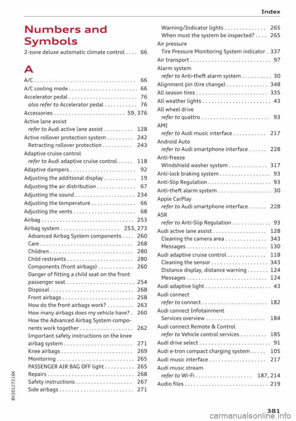 AUDI A3 SEDAN 2020  Owners Manual 