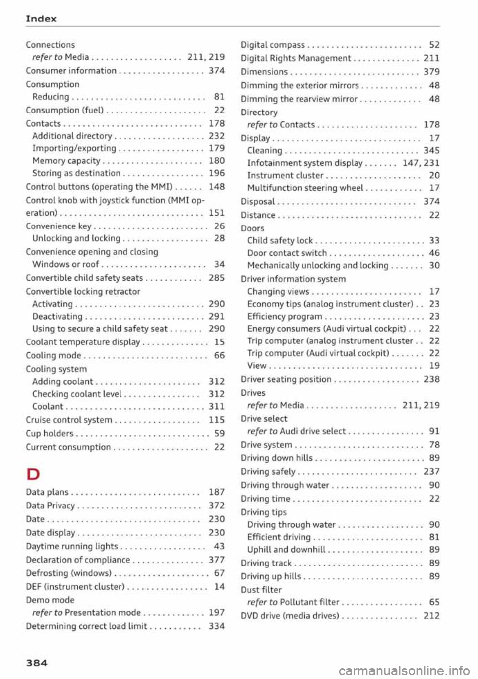 AUDI A3 SEDAN 2020  Owners Manual 