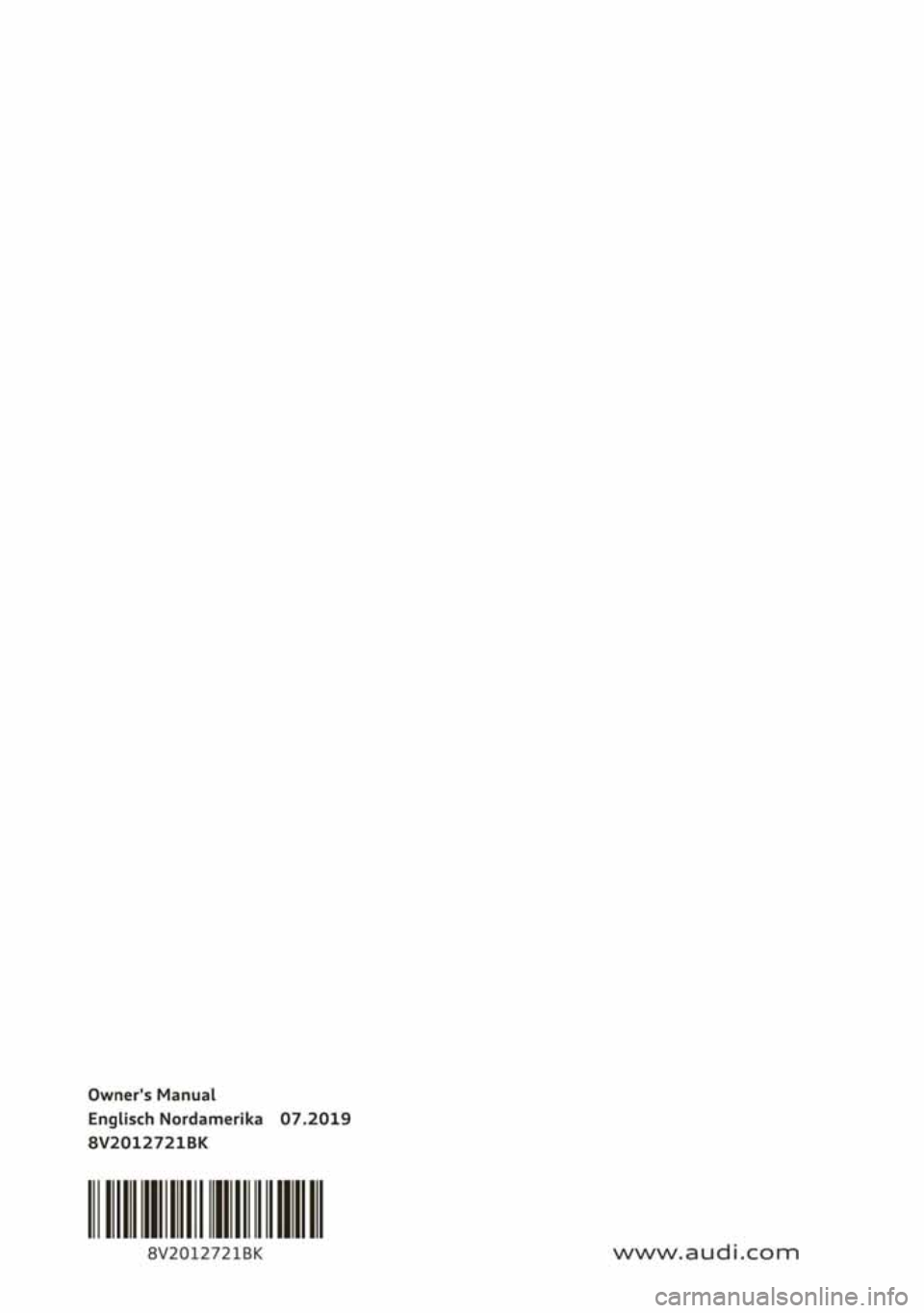 AUDI A3 SEDAN 2020  Owners Manual 