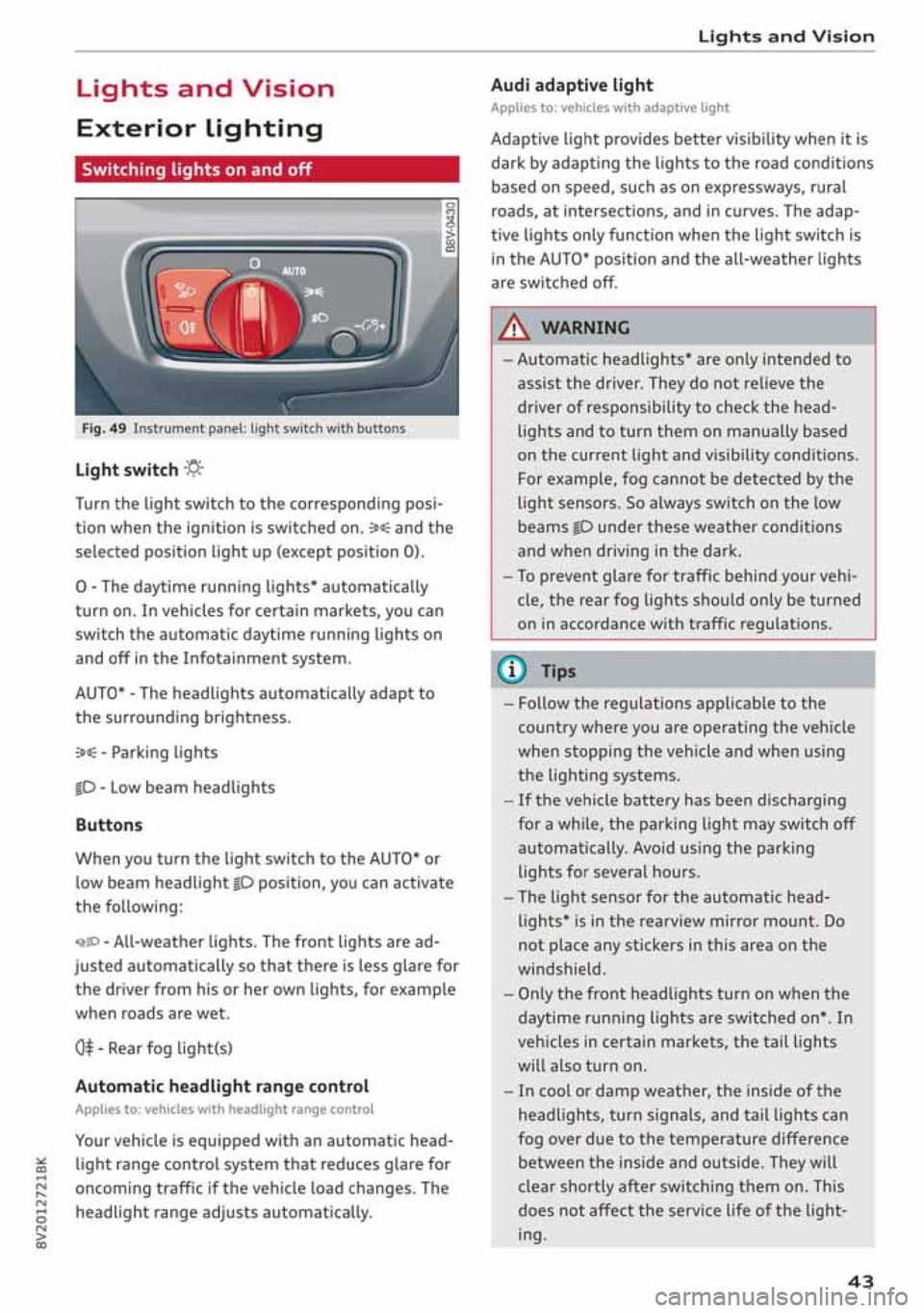 AUDI A3 SEDAN 2020  Owners Manual 