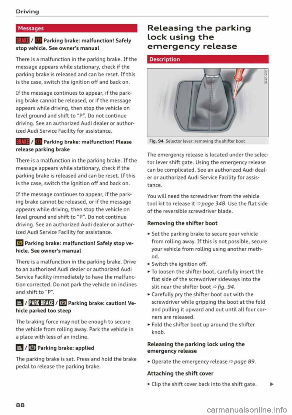 AUDI A3 SEDAN 2020  Owners Manual 