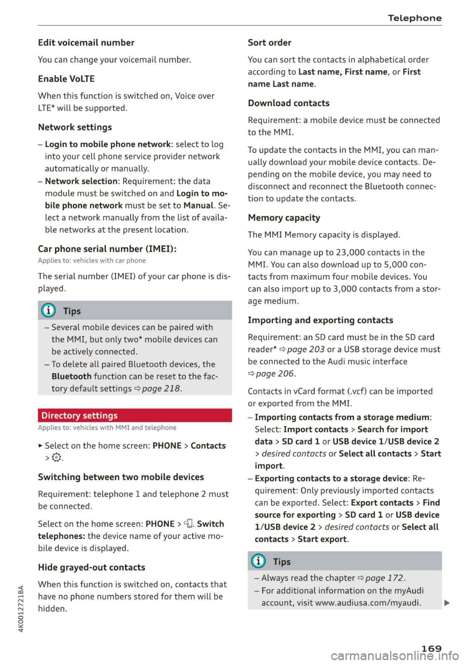 AUDI A6 2019  Owners Manual 