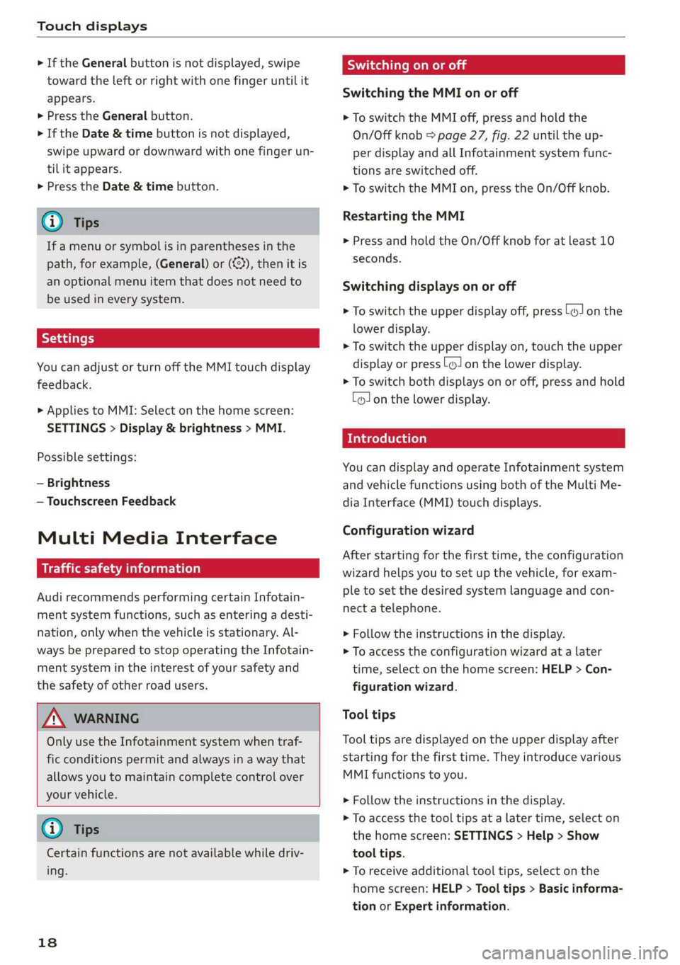 AUDI A6 2019  Owners Manual 