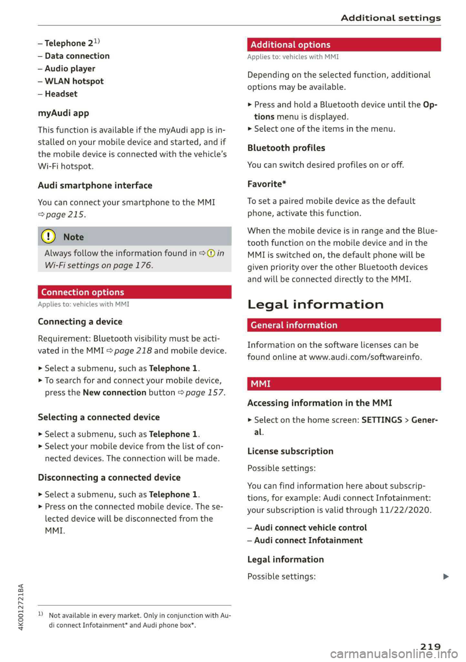AUDI A6 2019  Owners Manual 