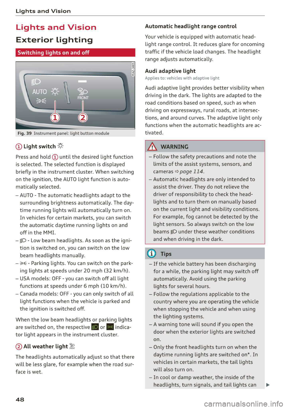 AUDI A6 2019  Owners Manual 