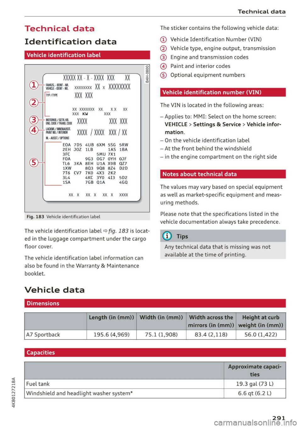 AUDI A7 2019  Owners Manual 