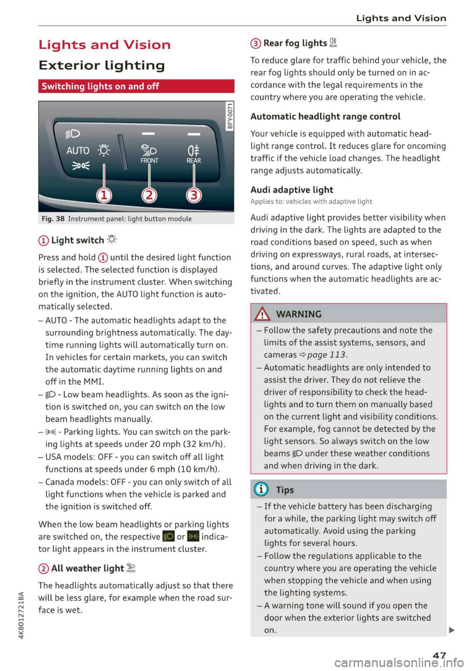 AUDI A7 2019  Owners Manual 