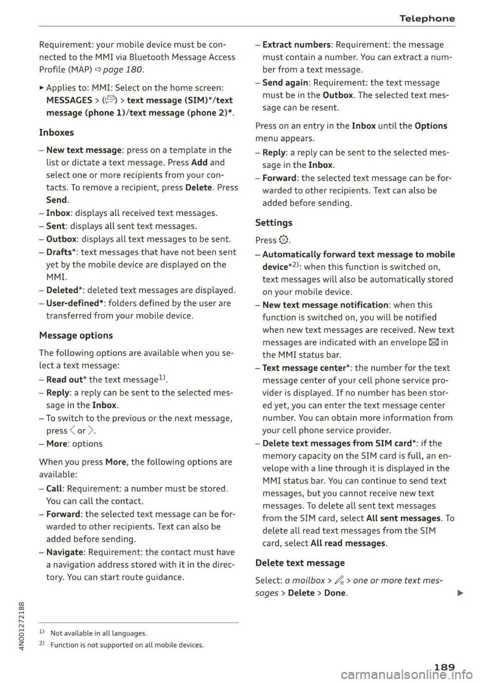 AUDI A8 2019  Owners Manual 