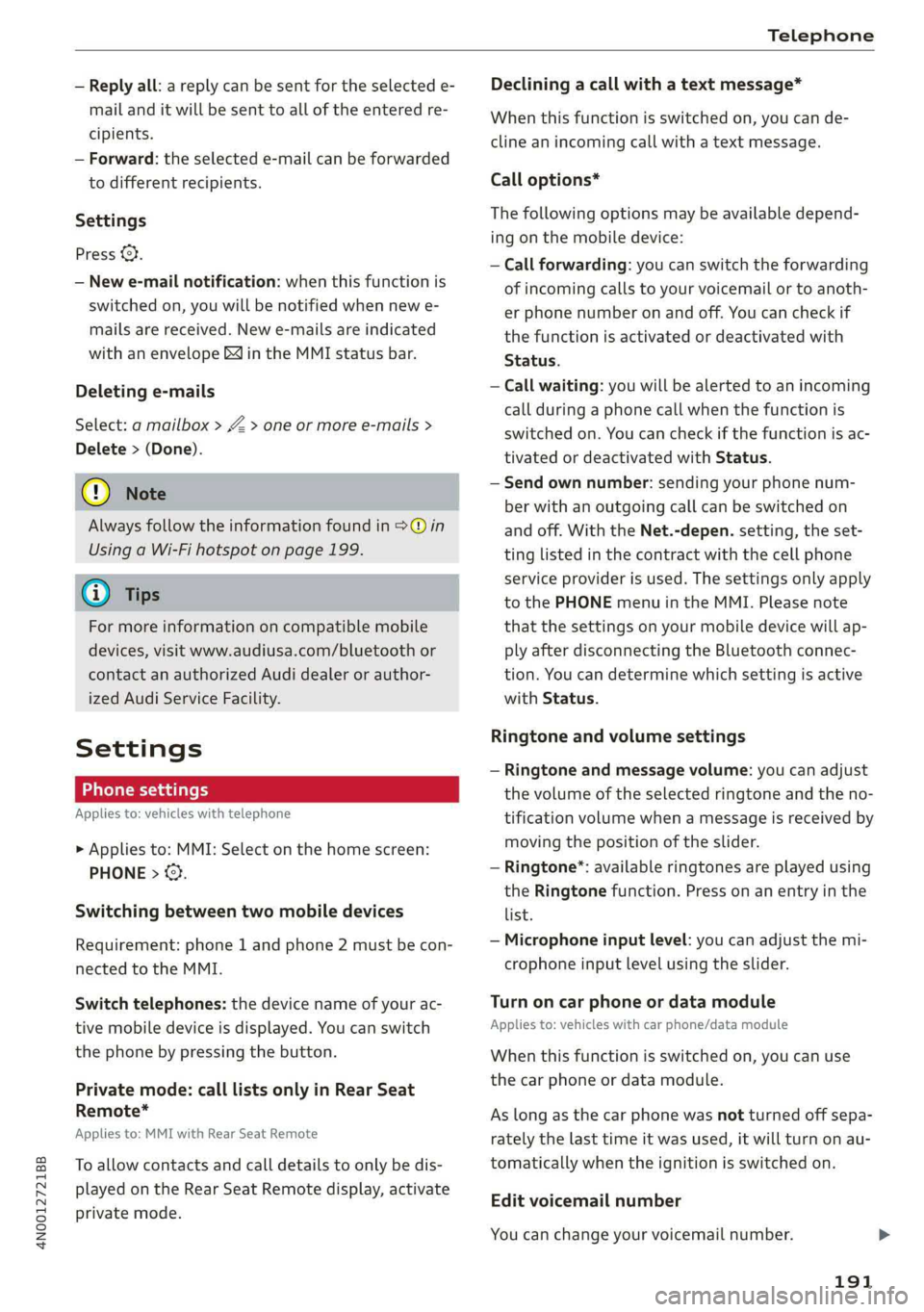 AUDI A8 2019  Owners Manual 
