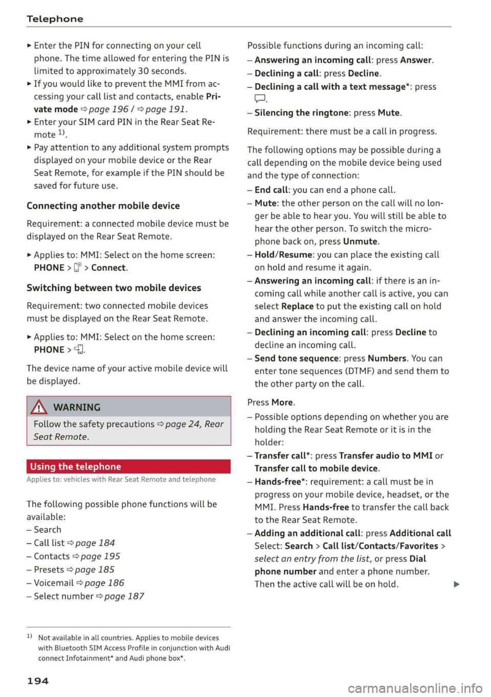 AUDI A8 2019  Owners Manual 