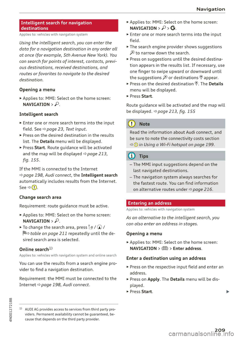 AUDI A8 2019  Owners Manual 