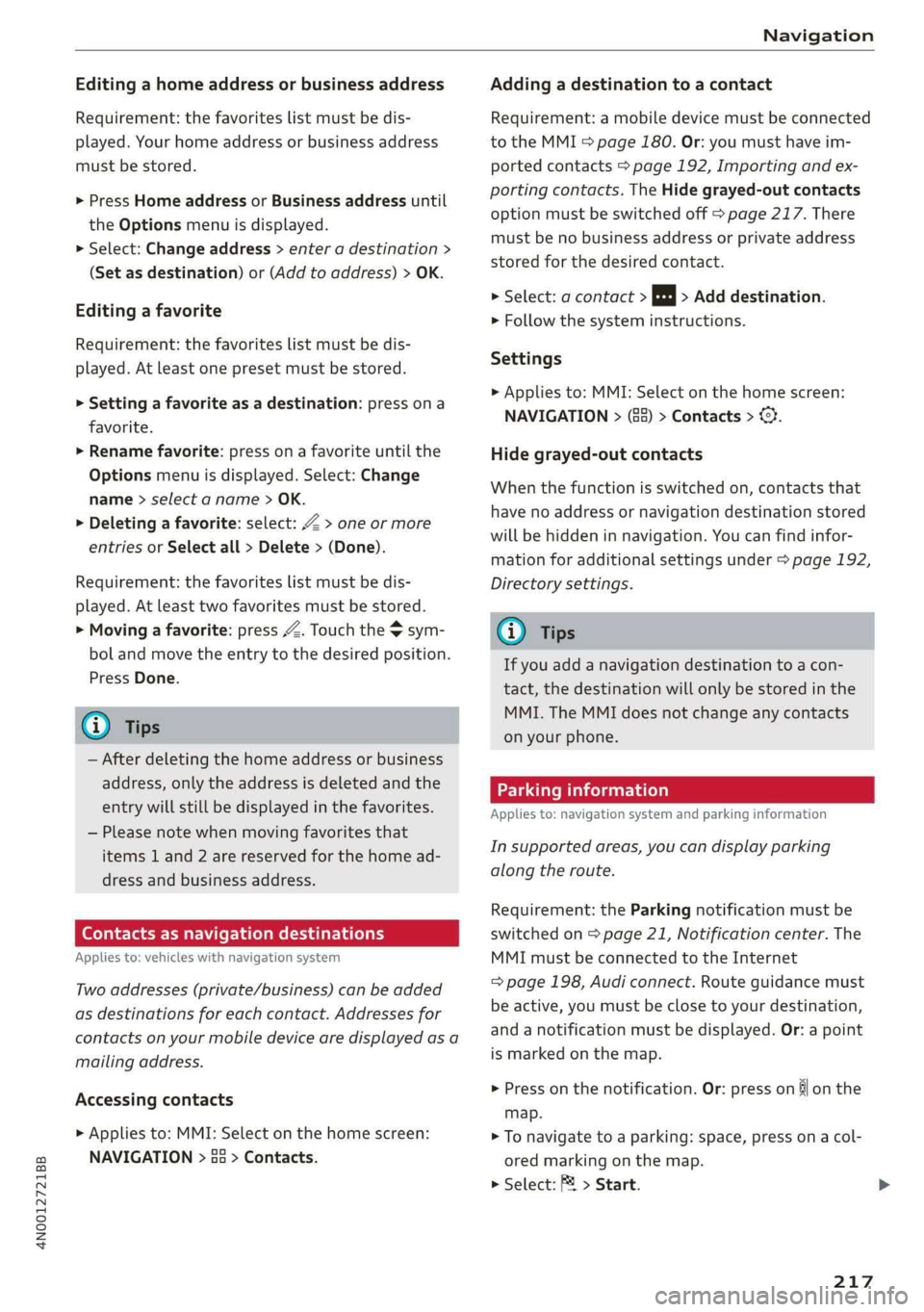 AUDI A8 2019  Owners Manual 