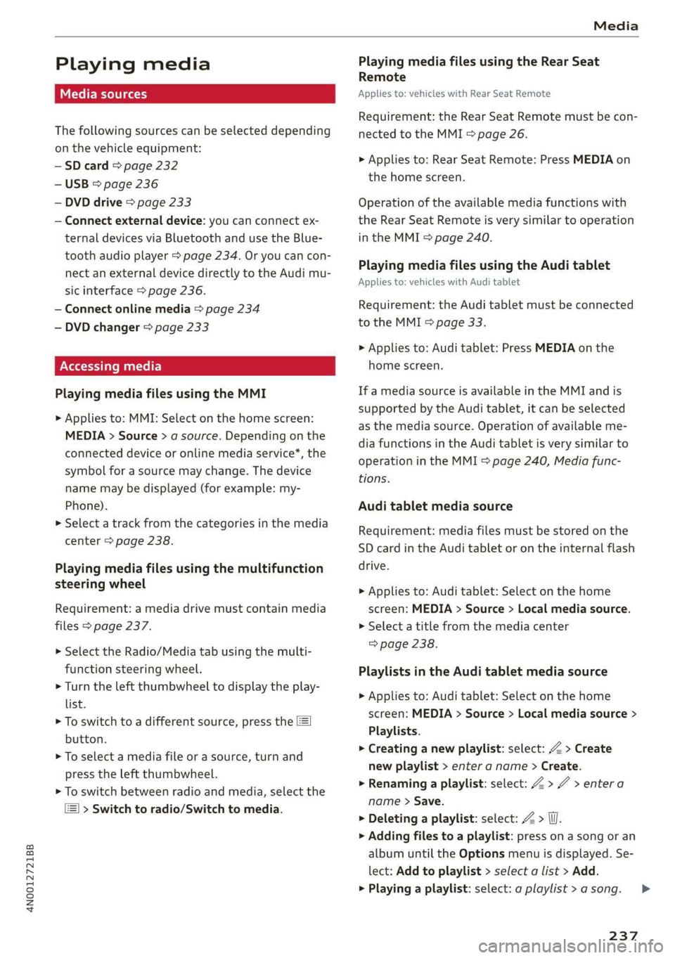 AUDI A8 2019  Owners Manual 