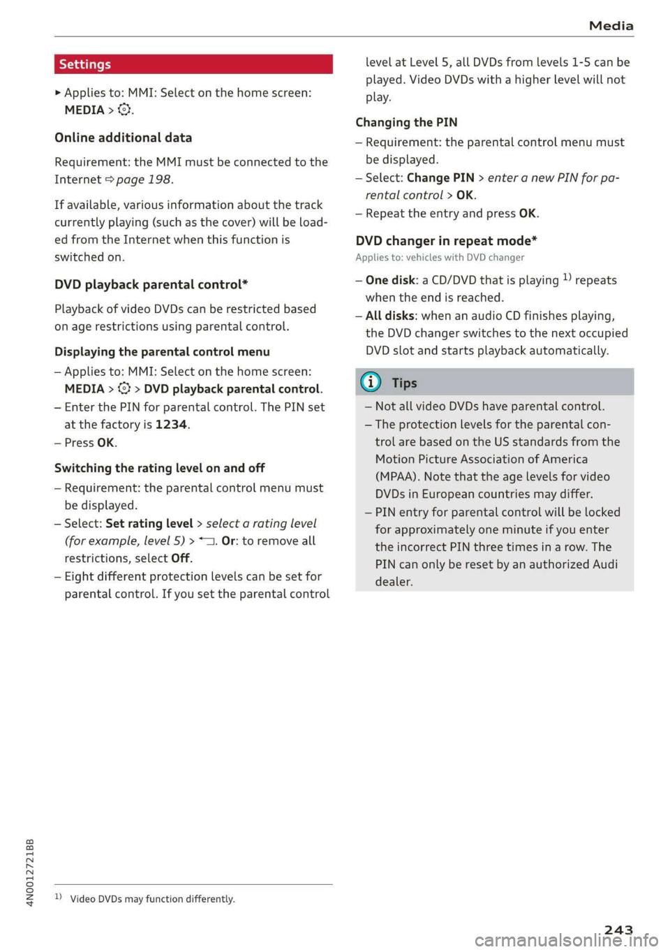 AUDI A8 2019  Owners Manual 