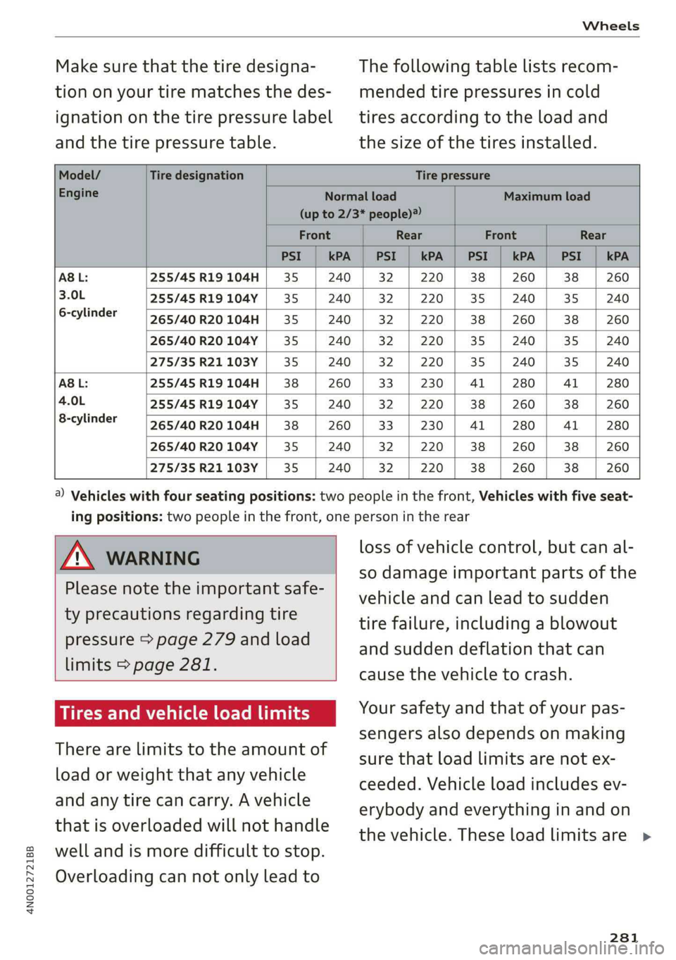 AUDI A8 2019  Owners Manual 