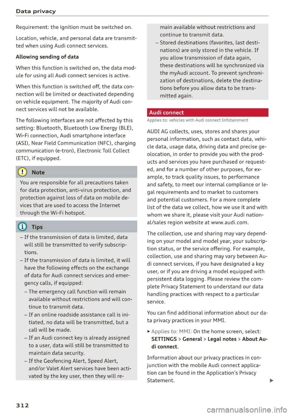AUDI A8 2019  Owners Manual 