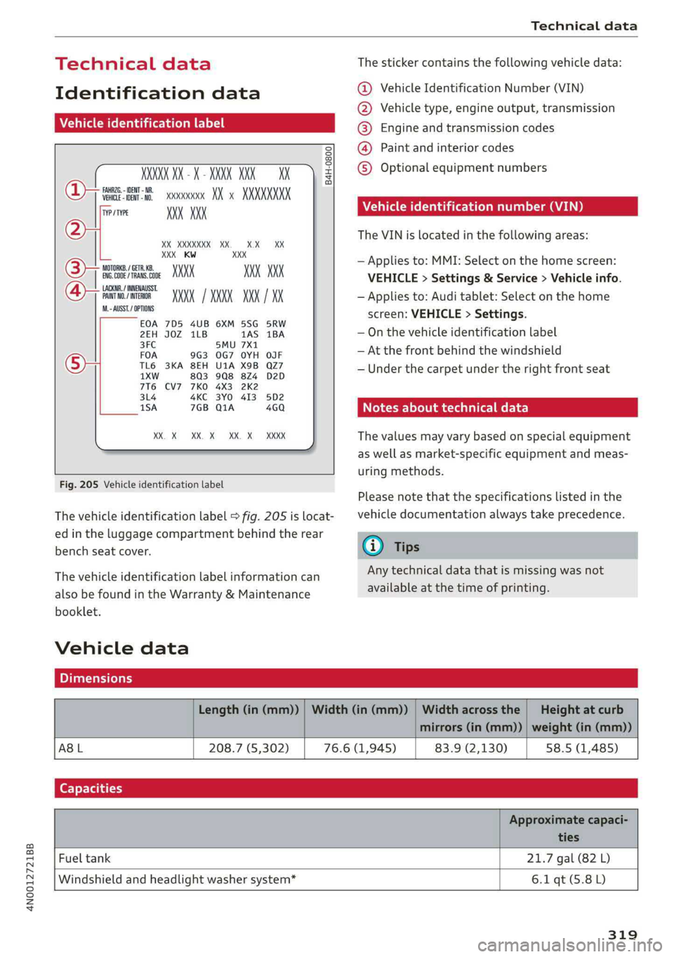 AUDI A8 2019  Owners Manual 