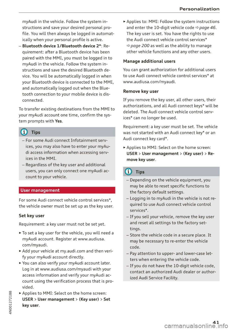 AUDI A8 2019  Owners Manual 