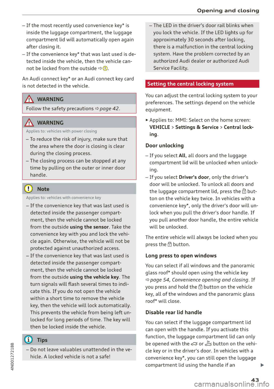 AUDI A8 2019  Owners Manual 