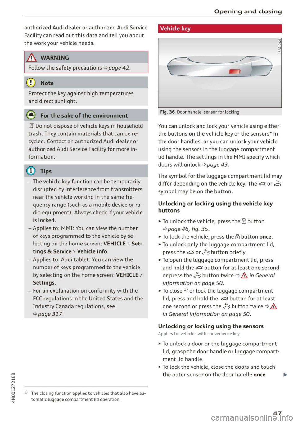 AUDI A8 2019  Owners Manual 