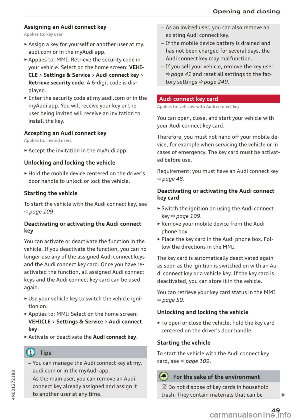 AUDI A8 2019  Owners Manual 
