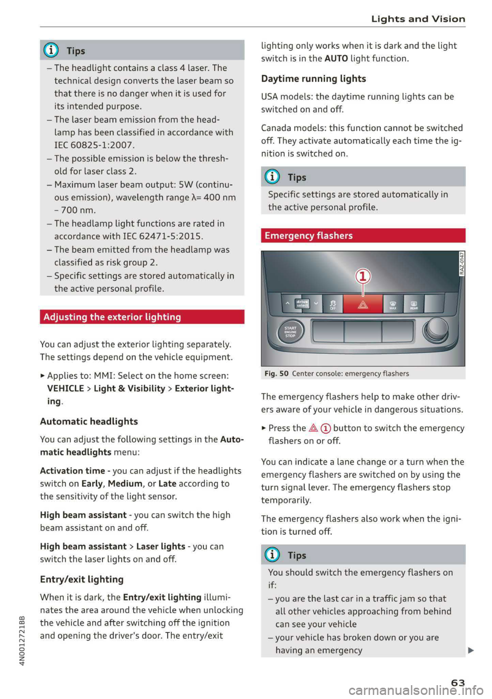 AUDI A8 2019  Owners Manual 