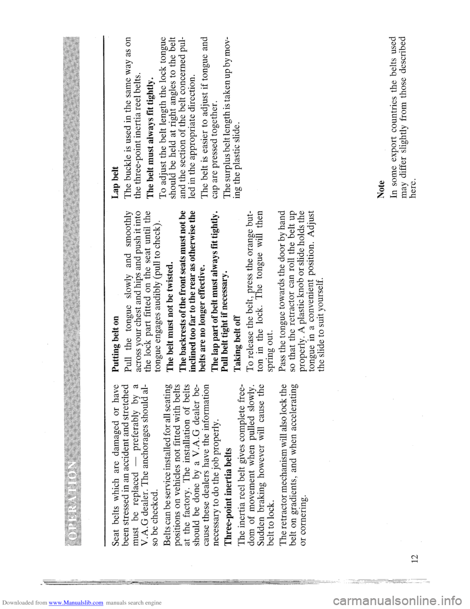 AUDI QUATTRO 1985 85 Owners Manual Downloaded from www.Manualslib.com manuals search engine   