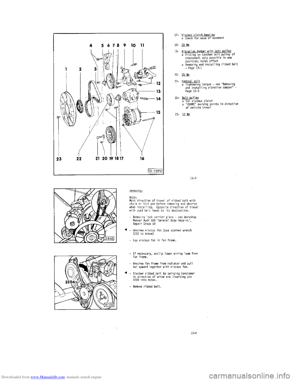 AUDI 100 1991 44 Engine Workshop Manual Downloaded from www.Manualslib.com manuals search engine   
