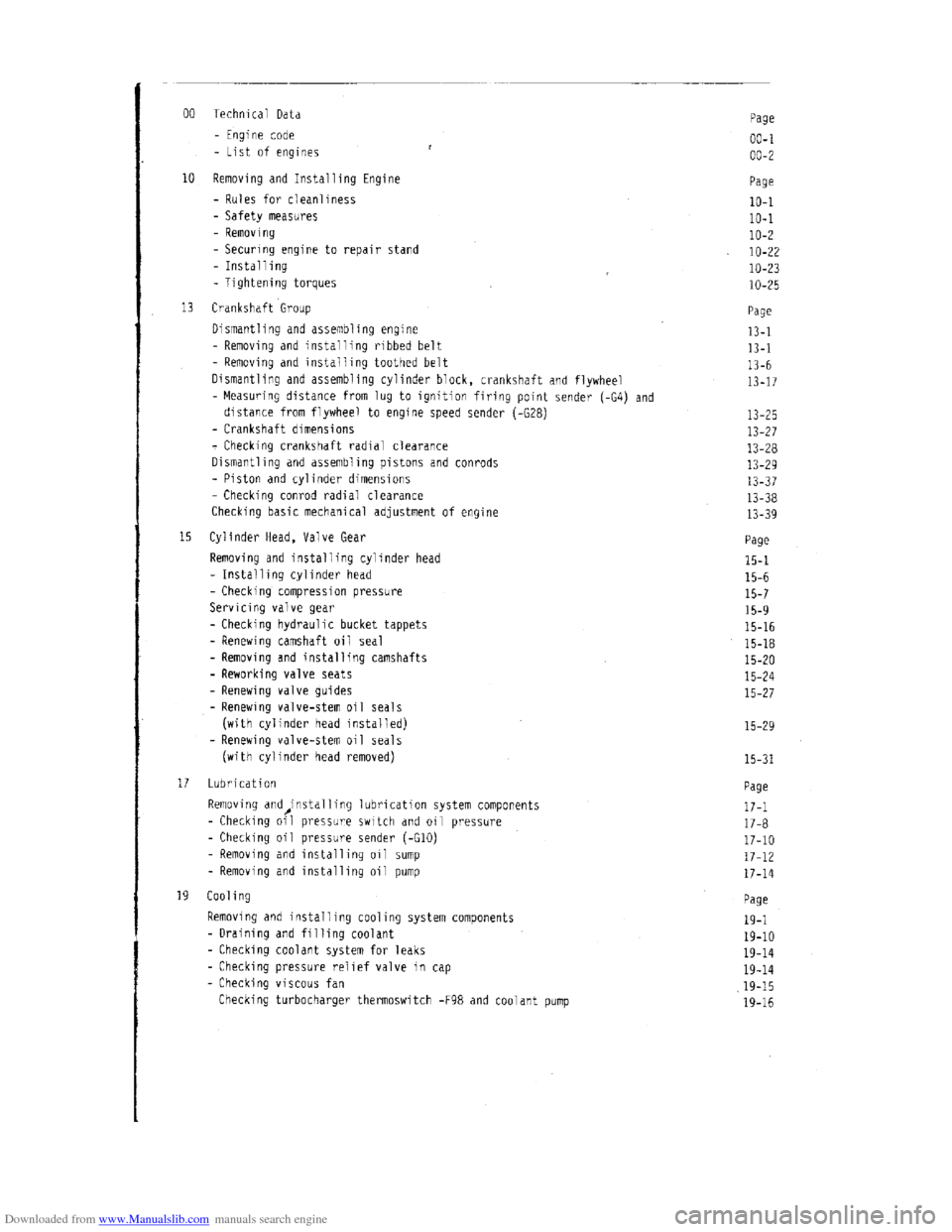 AUDI 100 1991 44 Engine Workshop Manual Downloaded from www.Manualslib.com manuals search engine   
